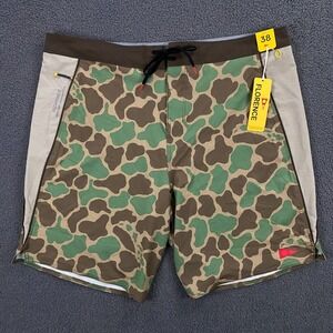 Florence Marine X F1 Airtex Gamma Boardshort Mens 38 Frog Camo Swim Trunk NWT